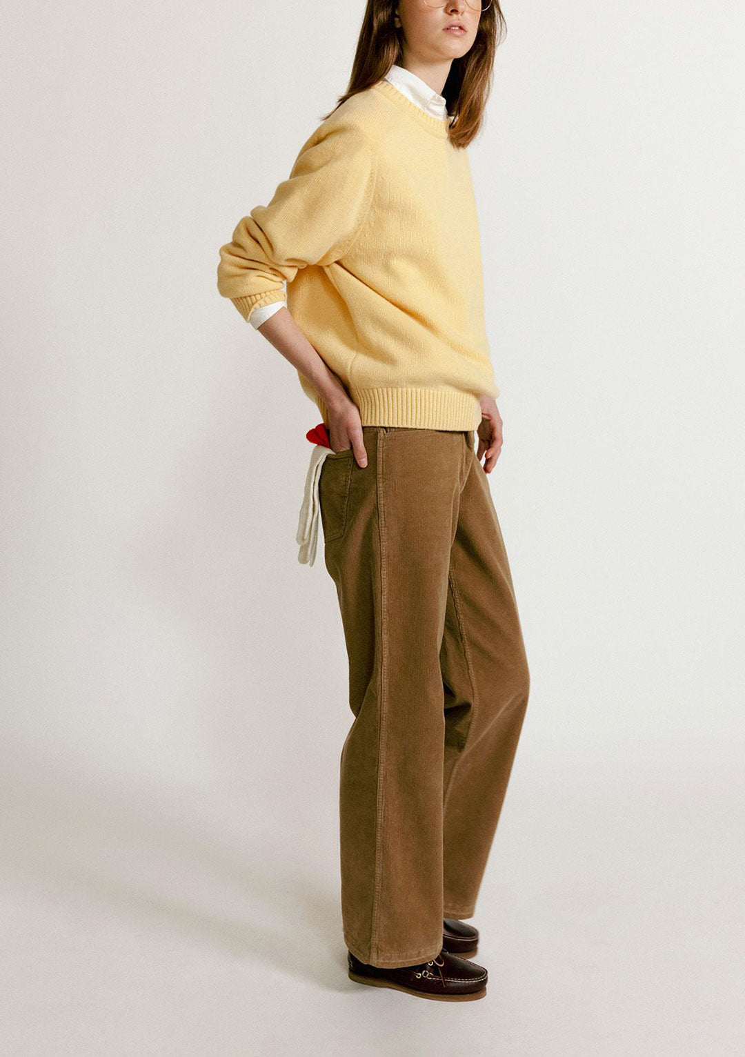 NOTHING WRITTEN JUDE ROUND PULLOVER YELLOW