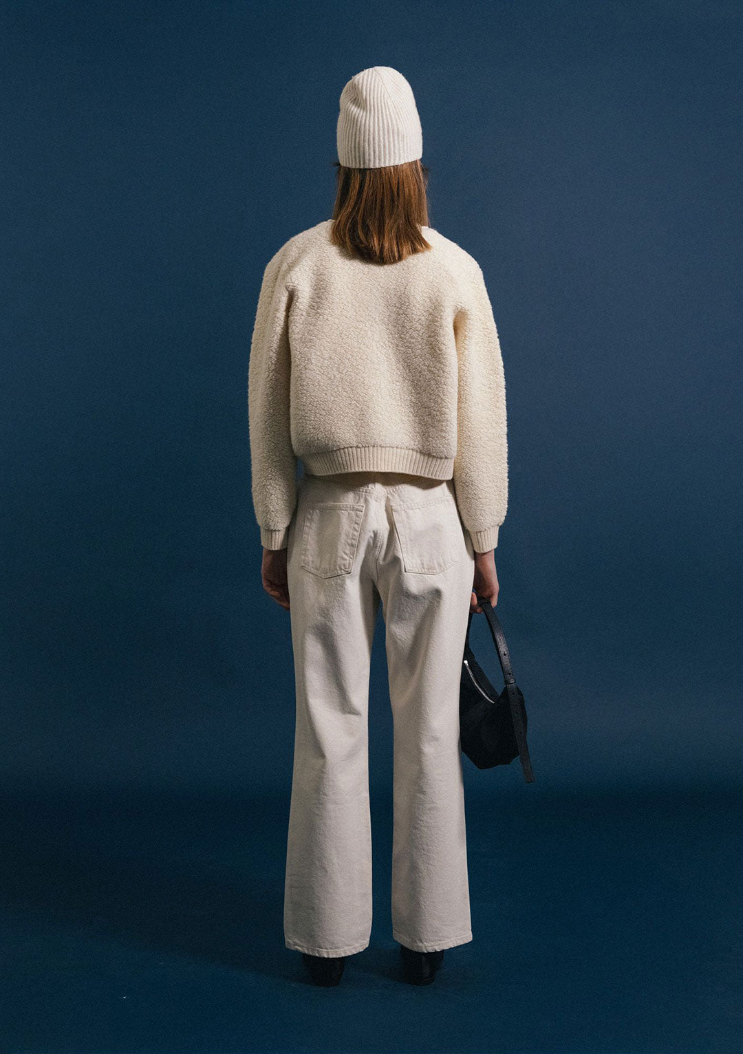 NOTHING WRITTEN LETT BOUCLE CARDIGAN IVORY