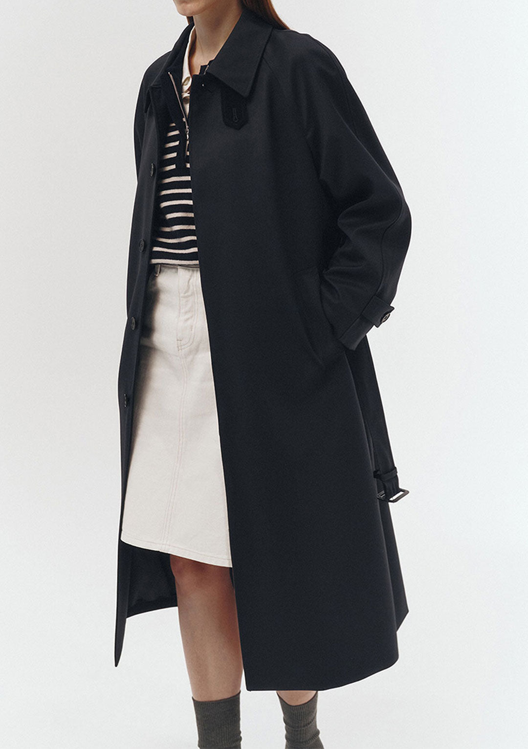 DUNST Unisex Half Zip-Up Stripe Knit