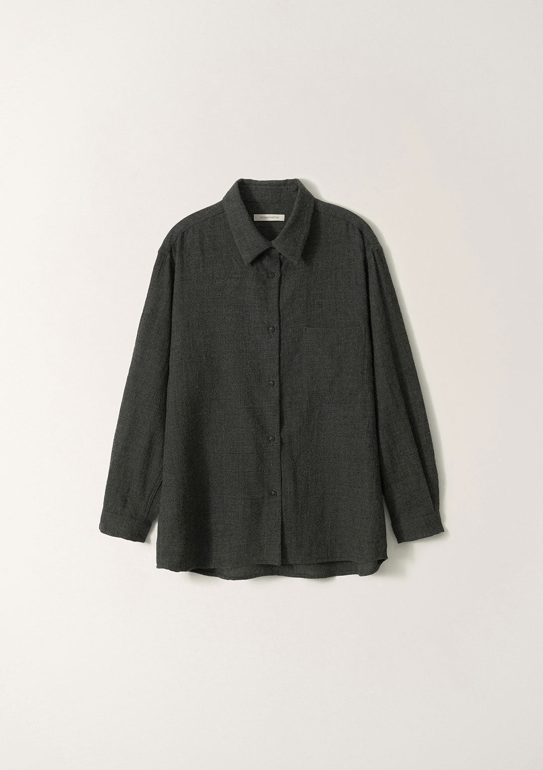 NOTHING WRITTEN PINUÉ WOOL SHIRT CHARCOAL
