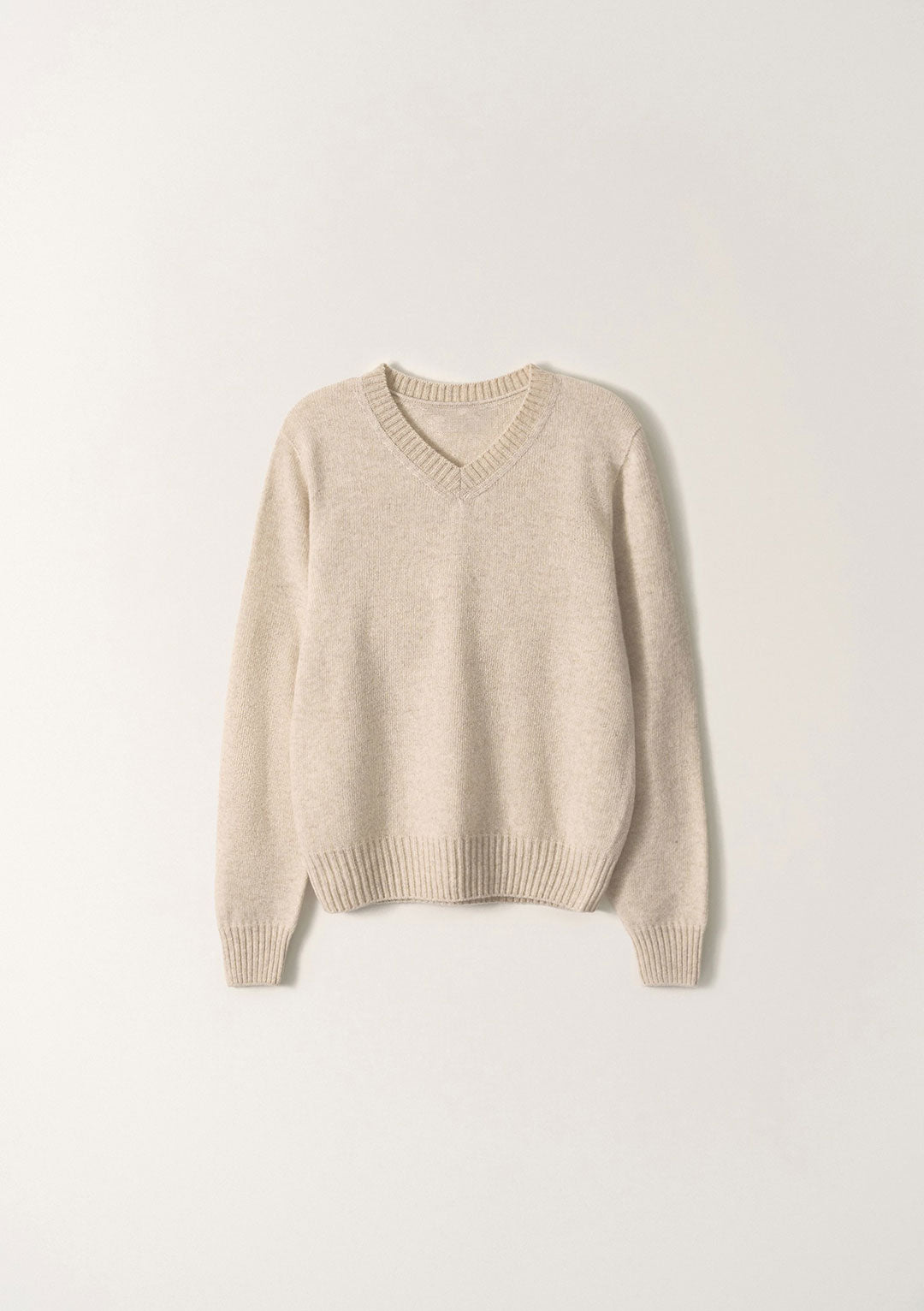 NOTHING WRITTEN MARSH V-NECK PULLOVER OATMEAL