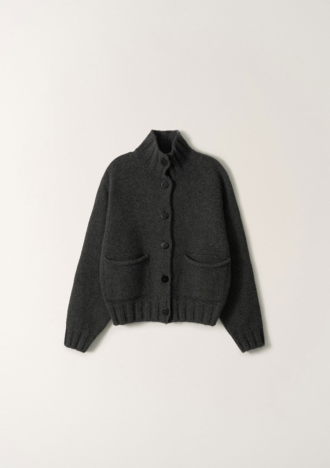 NOTHING WRITTEN MARRIE SOFT POCKET CARDIGAN CHARCOAL
