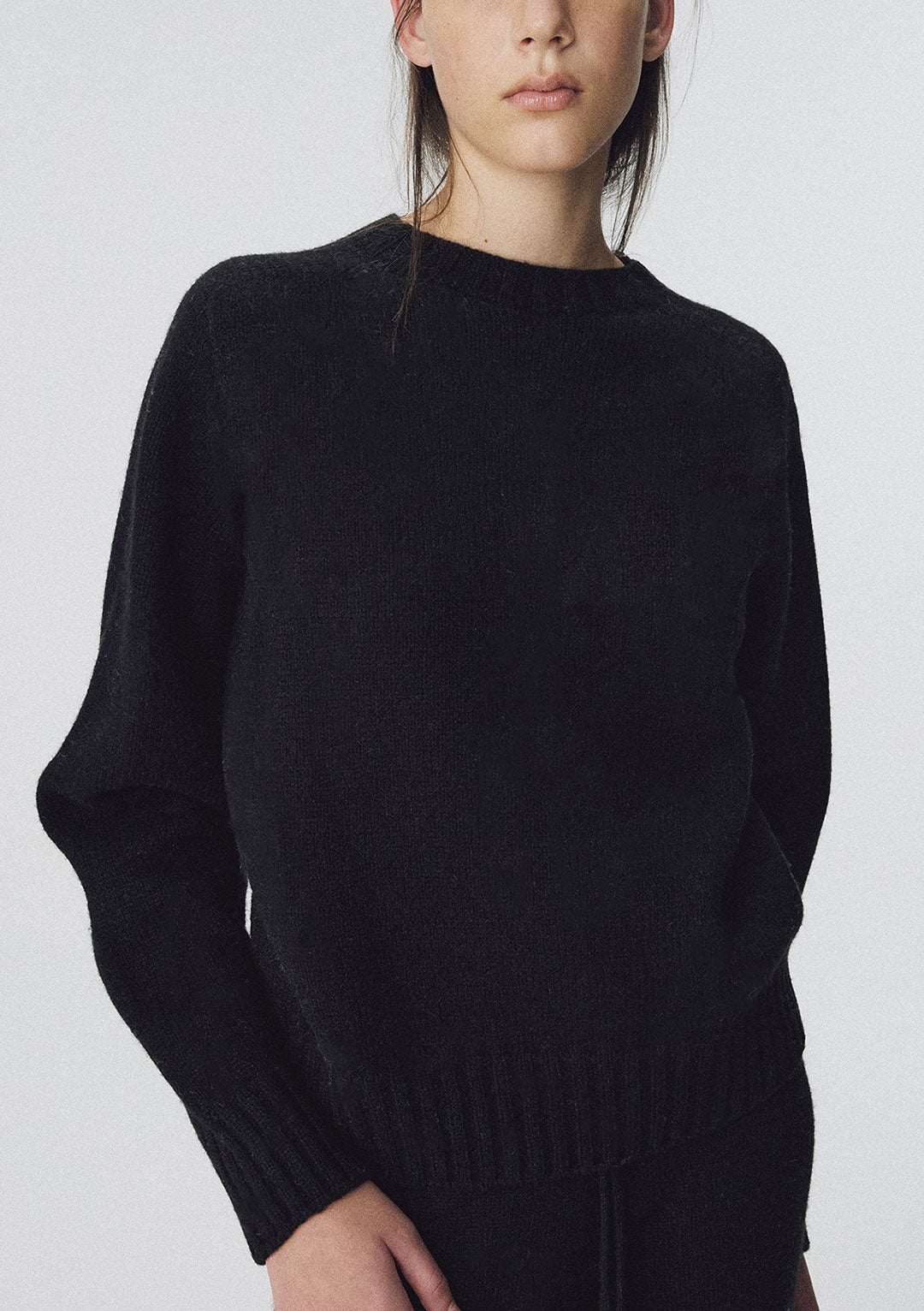 NOTHING WRITTEN BUNNY WOOL PULLOVER KNIT BLACK