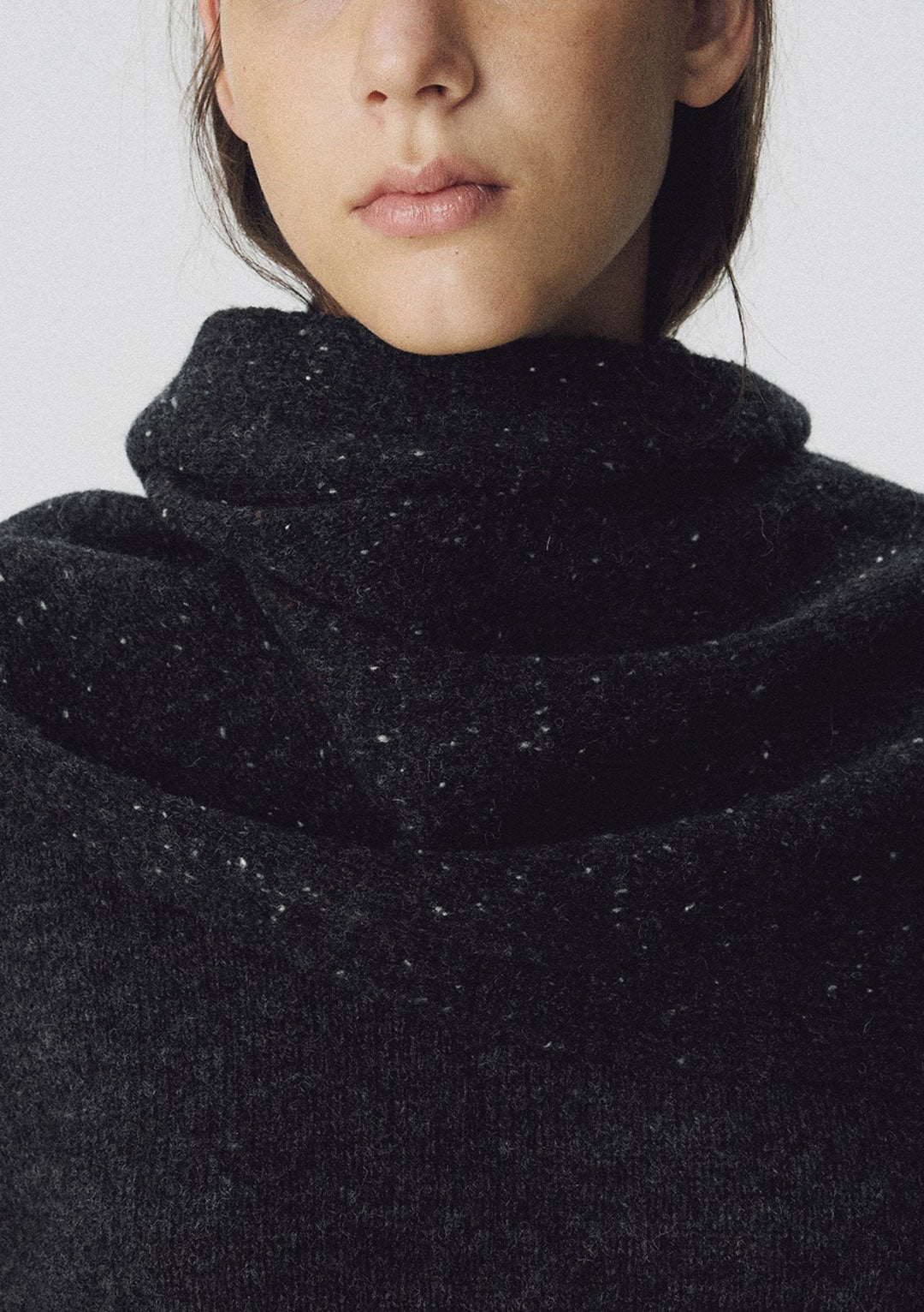 NOTHING WRITTEN NEP YARN MIXED MUFFLER CHARCOAL