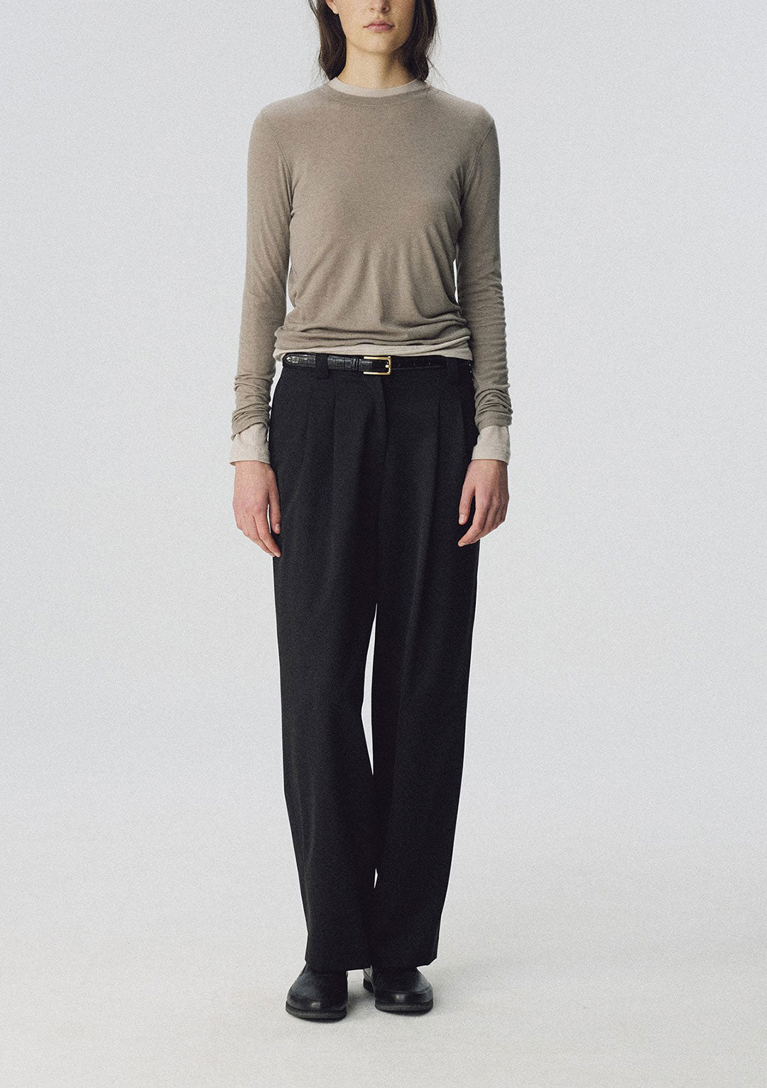 NOTHING WRITTEN AIMA WOOL T-SHIRT BLACK