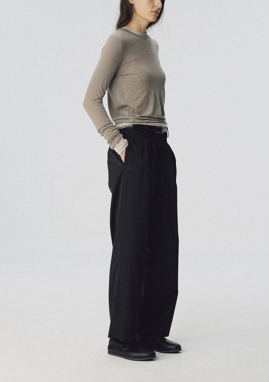 NOTHING WRITTEN AIMA WOOL T-SHIRT BLACK