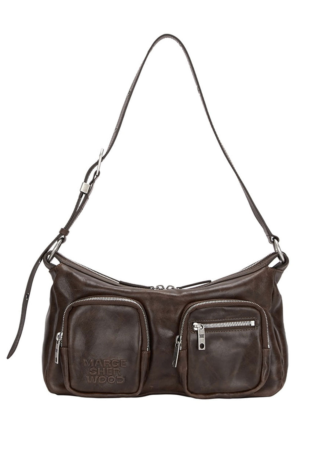 MARGESHERWOOD OUTPOCKET HOBO WASHED BROWN PULL UP