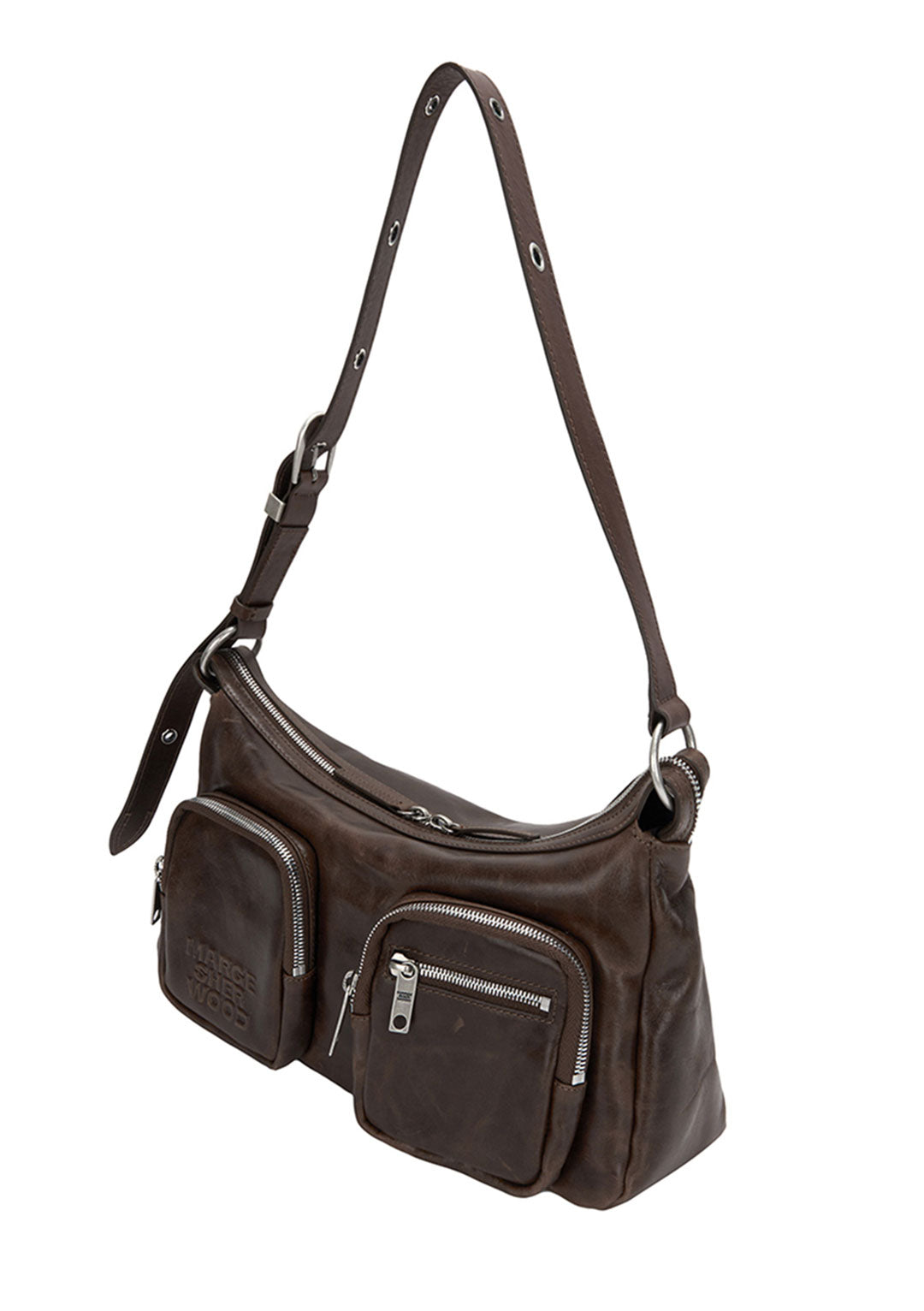 MARGESHERWOOD OUTPOCKET HOBO WASHED BROWN PULL UP