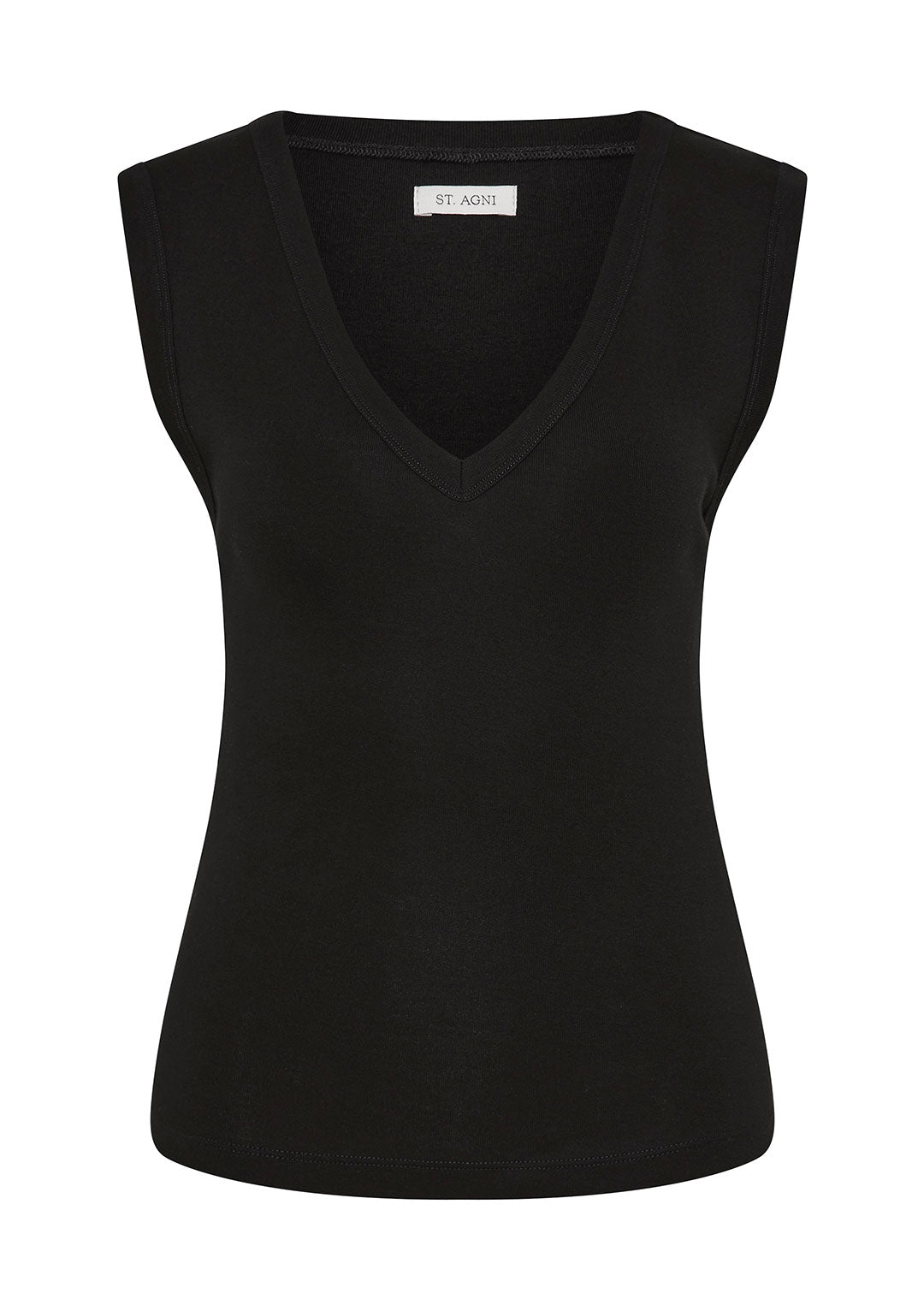 ST AGNI ORGANIC COTTON 90s Top Jet Black