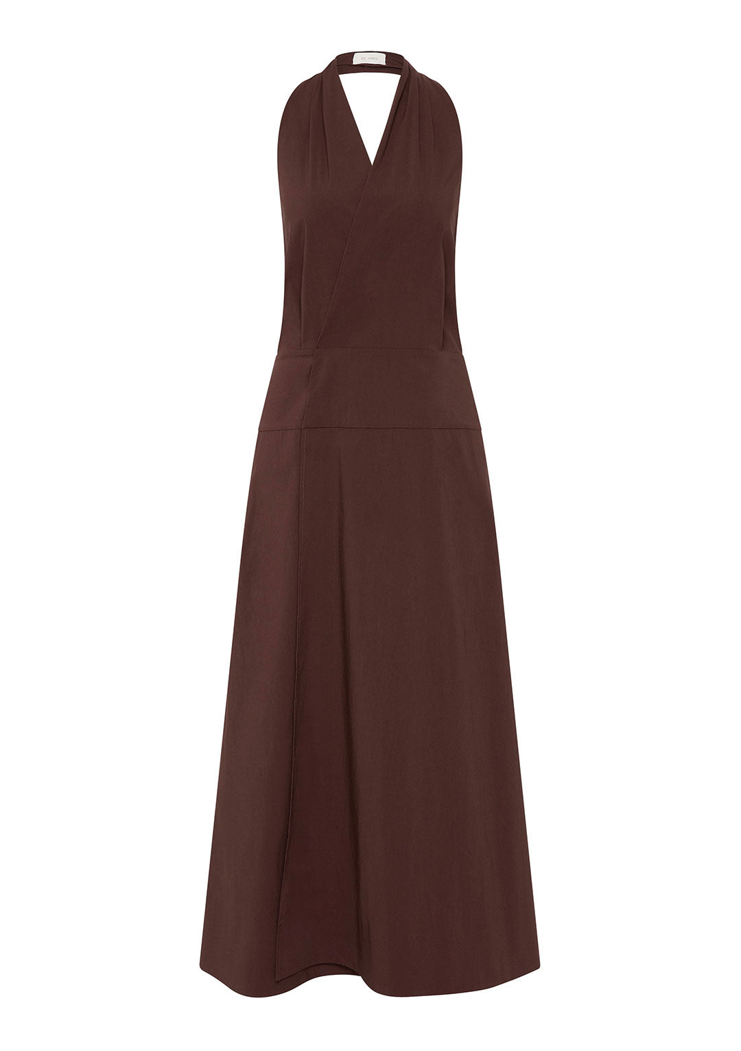 ST AGNI HALTER WRAP DRESS IN LIQUEUR