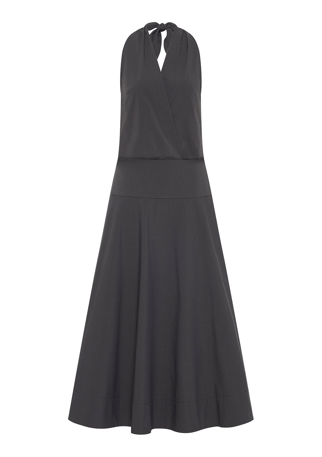 ST AGNI HALTER CIRCLE HEM DRESS IRON GLAZE