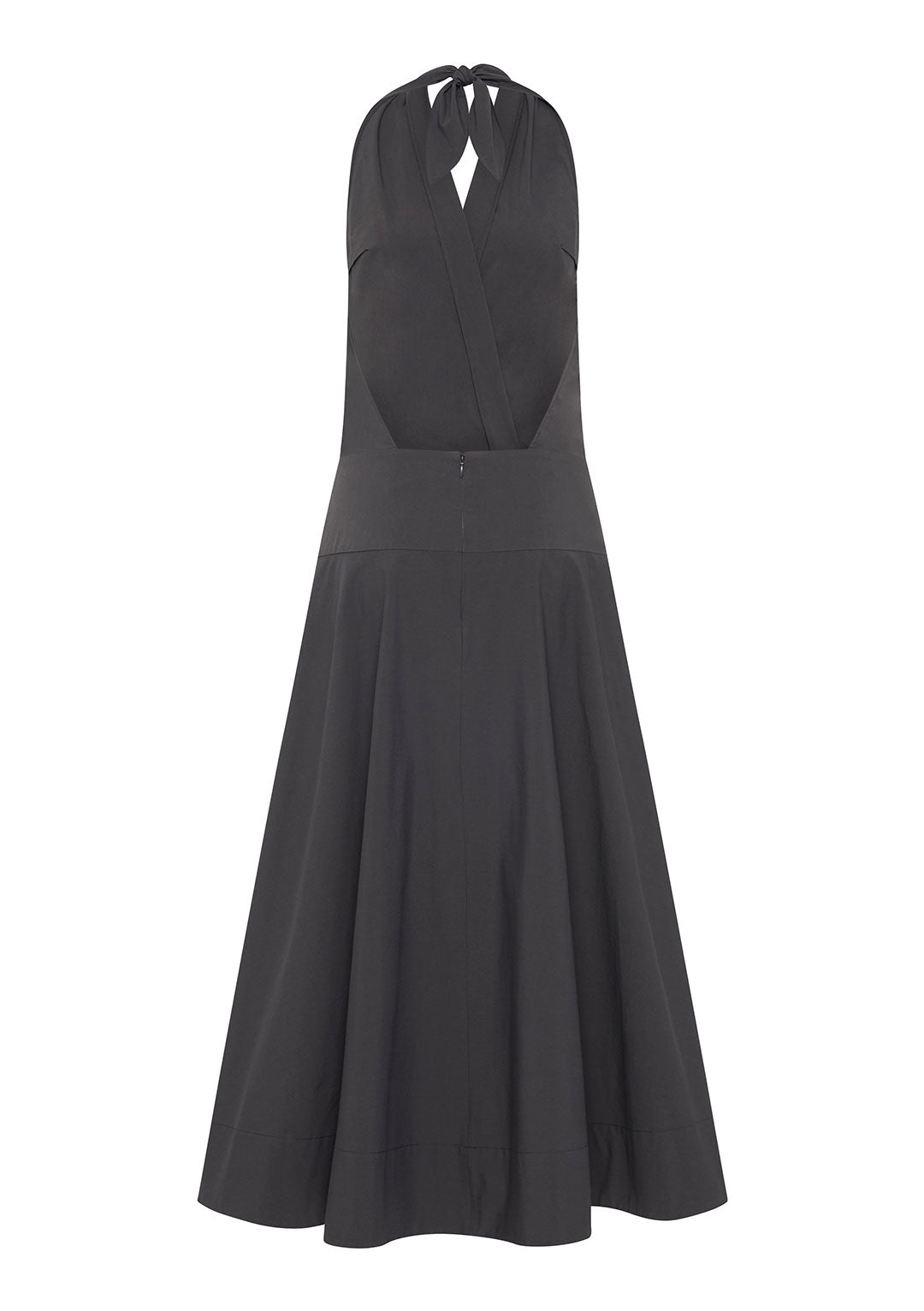 ST AGNI HALTER CIRCLE HEM DRESS IRON GLAZE