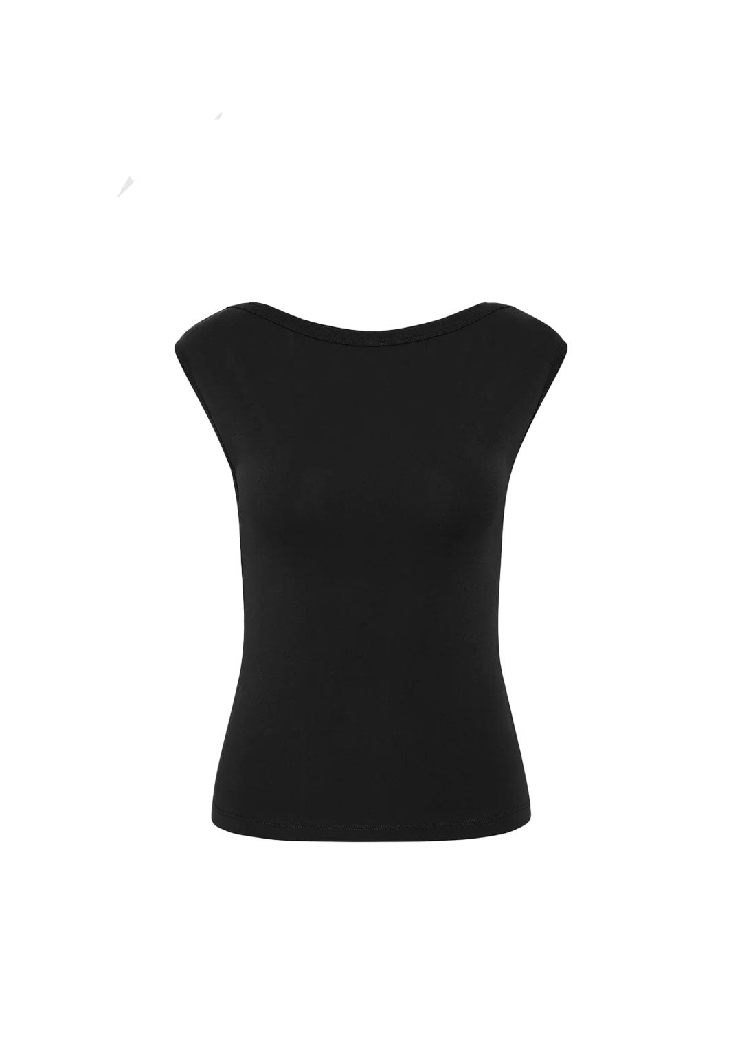ST AGNI ORGANIC COTTON BALLERINA TOP JET BLACK