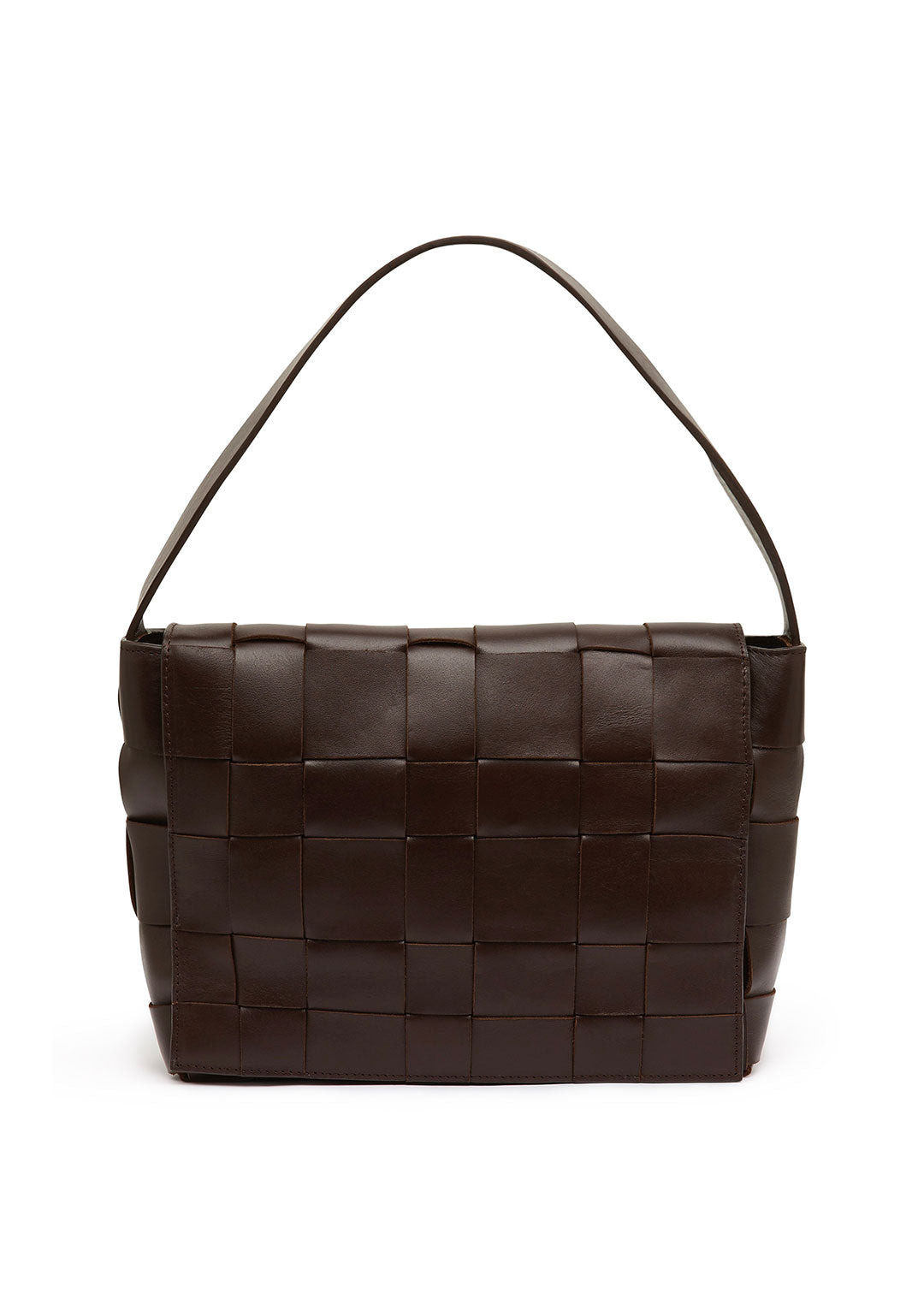 ST AGNI WOVEN ENVELOPE LARGE TOTE BAG CHOCOLATE