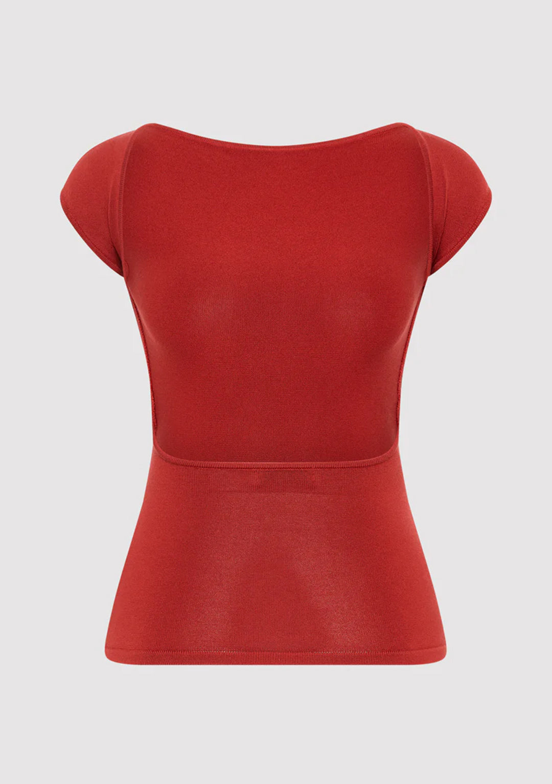 ST AGNI SCULPTED BALLET KNIT TOP ROSSO