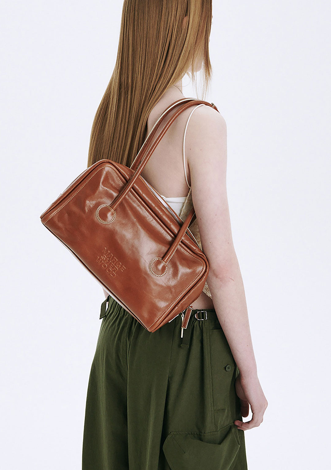 [Margesherwood] ☆/ SOFT BOSTON / brown crinkle MARGESHERWOOD Soft Boston Brown Crinkle | Bags | OEUVR – OEUVR