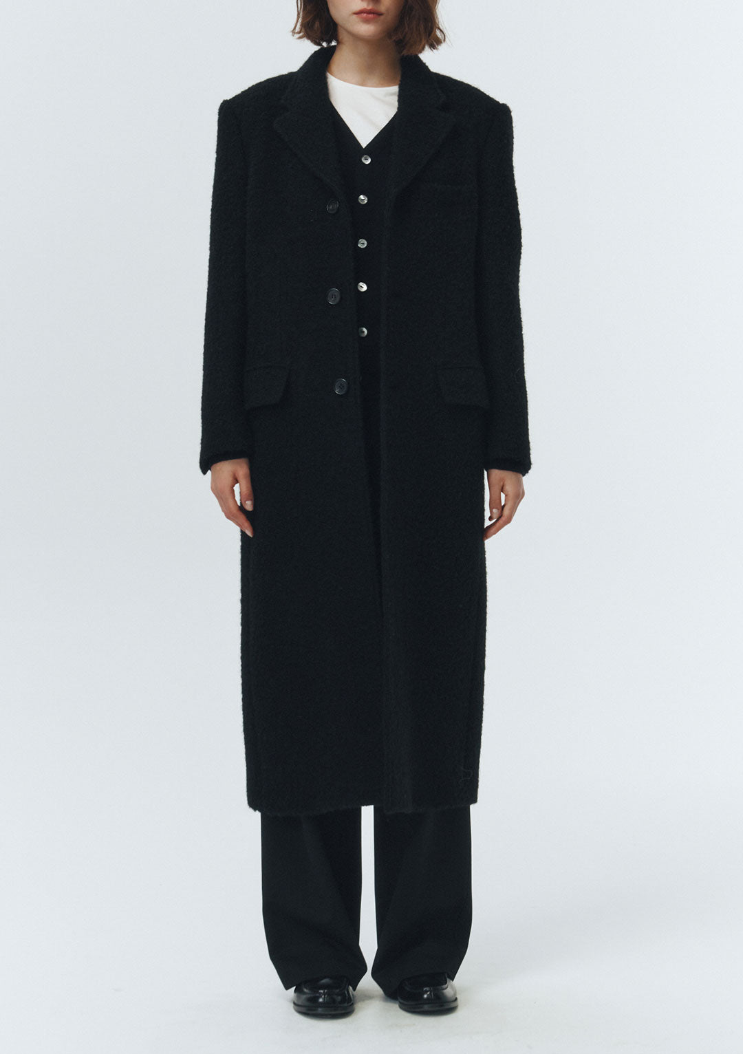 DUNST Unisex 2-Way 3 Button Cashmere Coat