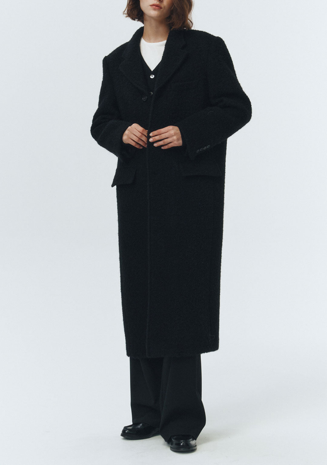 DUNST Unisex 2-Way 3 Button Cashmere Coat