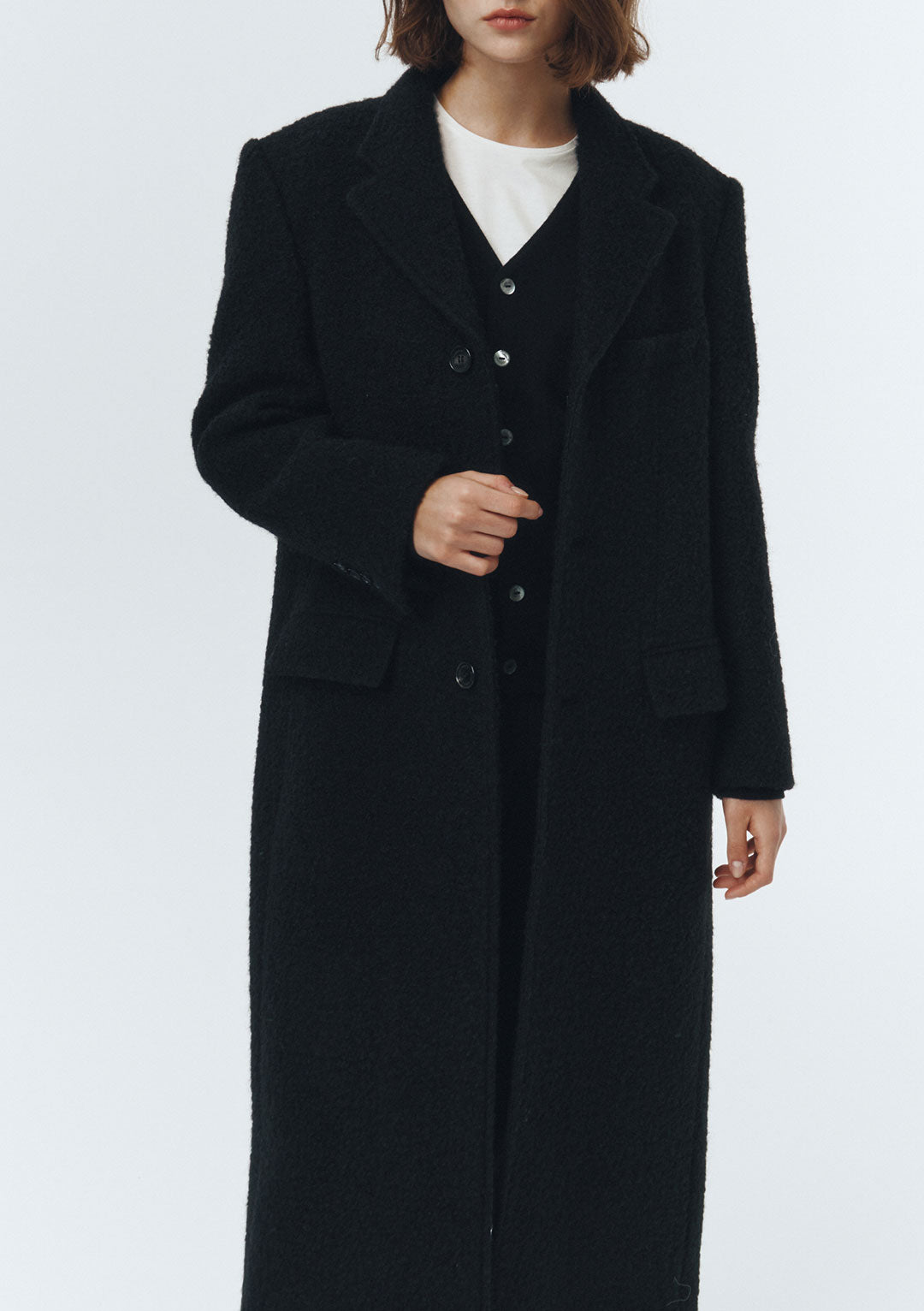DUNST Unisex 2-Way 3 Button Cashmere Coat