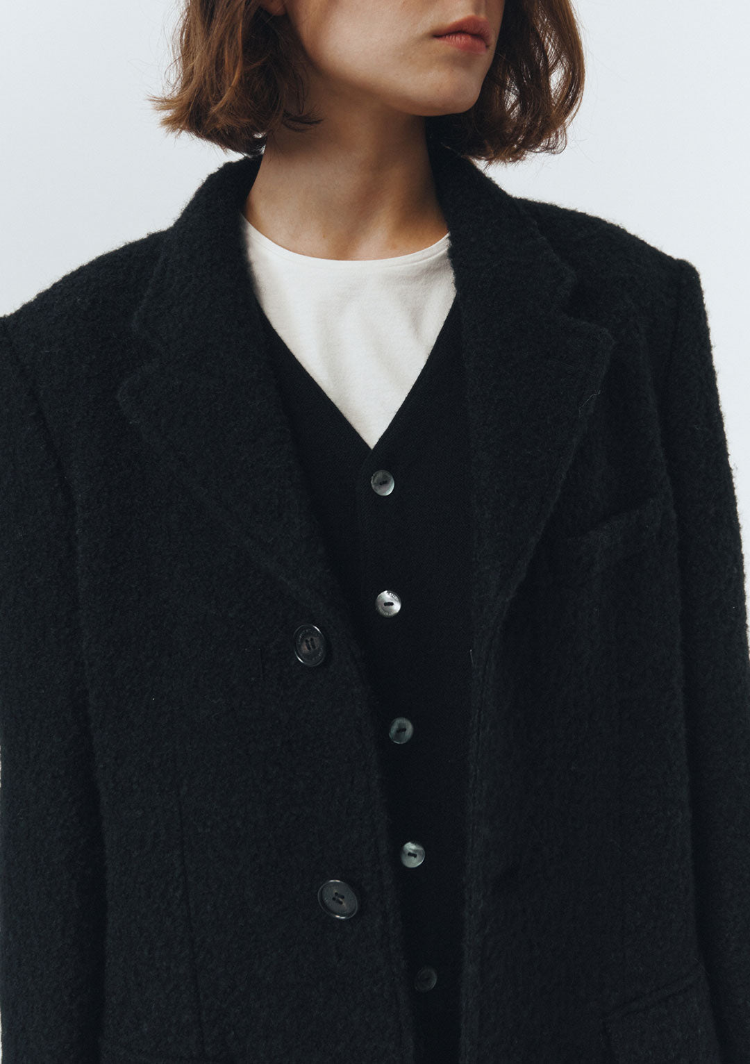 DUNST Unisex 2-Way 3 Button Cashmere Coat