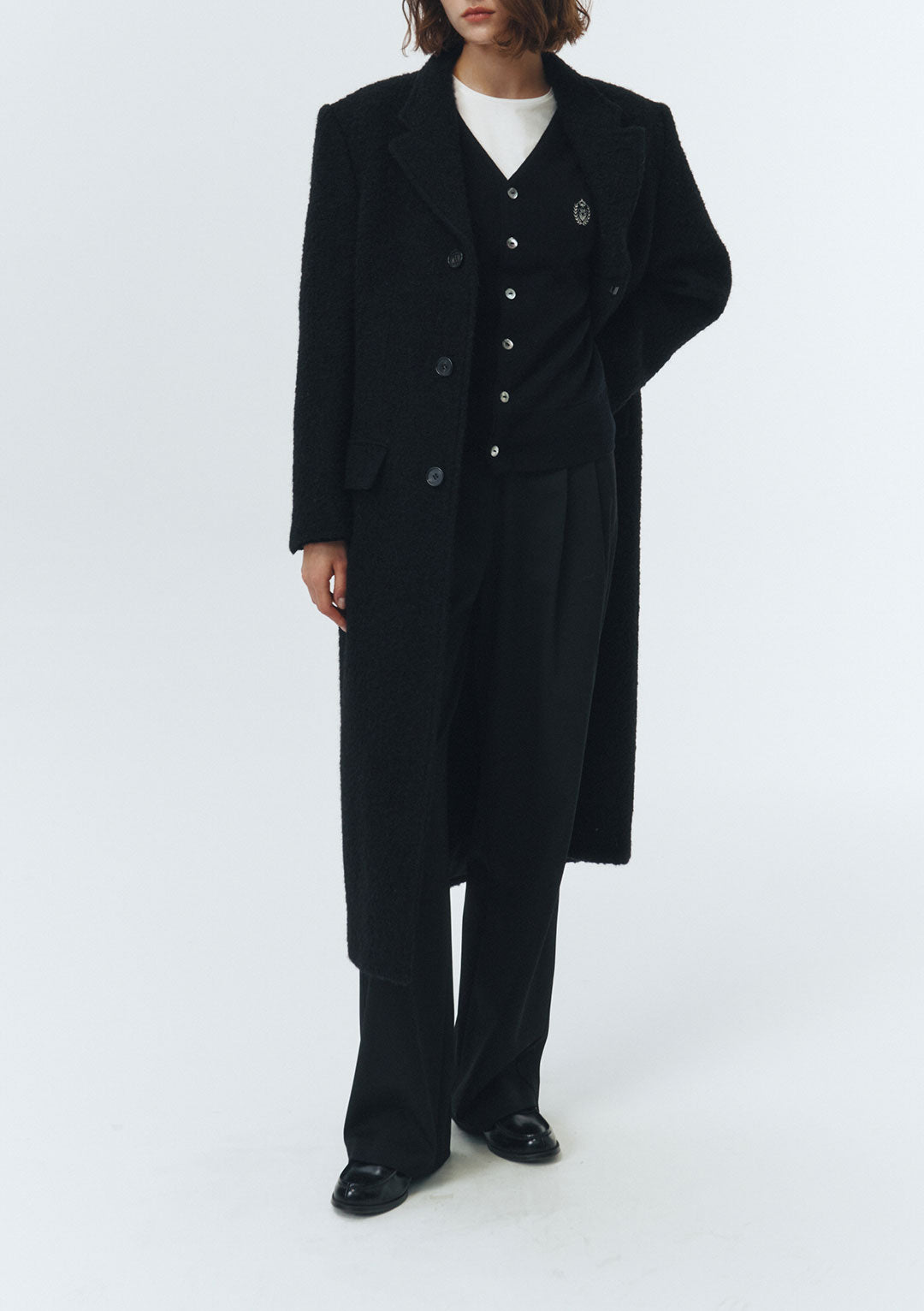 DUNST Unisex 2-Way 3 Button Cashmere Coat