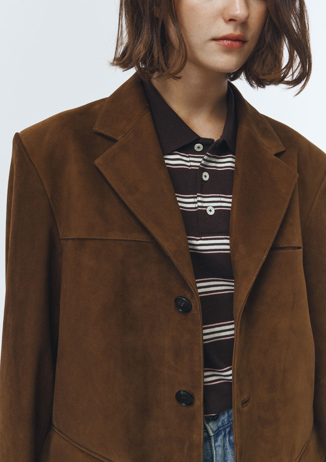 DUNST Unisex Suede Tailored Half Jacket Camel (COMING SOON)