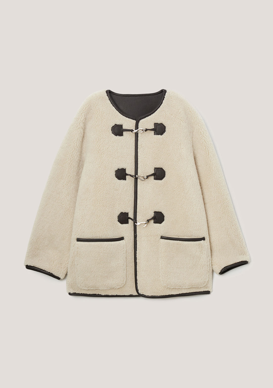 DUNST Collarless Buckled Shearling Jacket (PRE-ORDER)