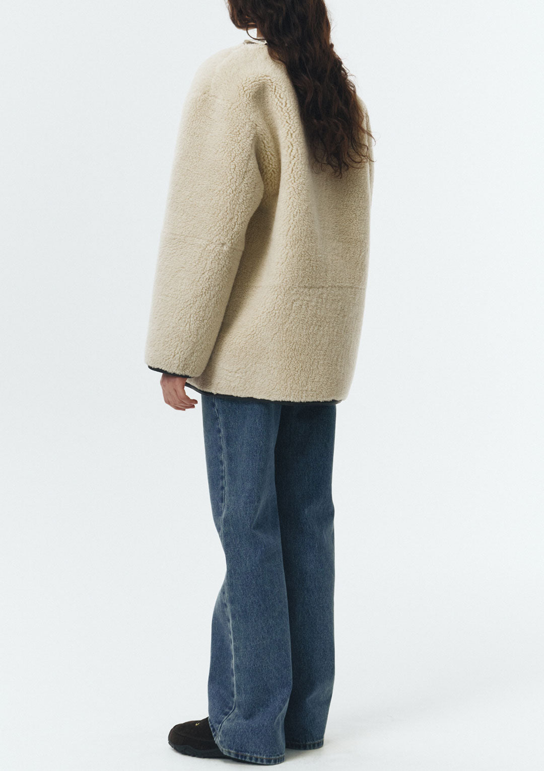 DUNST Collarless Buckled Shearling Jacket (PRE-ORDER)
