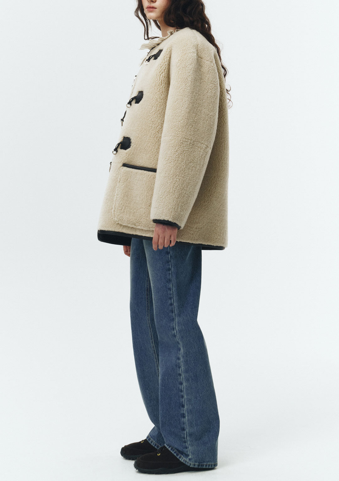DUNST Collarless Buckled Shearling Jacket (PRE-ORDER)