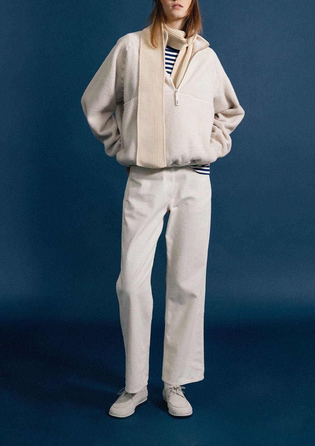 NOTHING WRITTEN WOOLY FLEECE PULLOVER IVORY