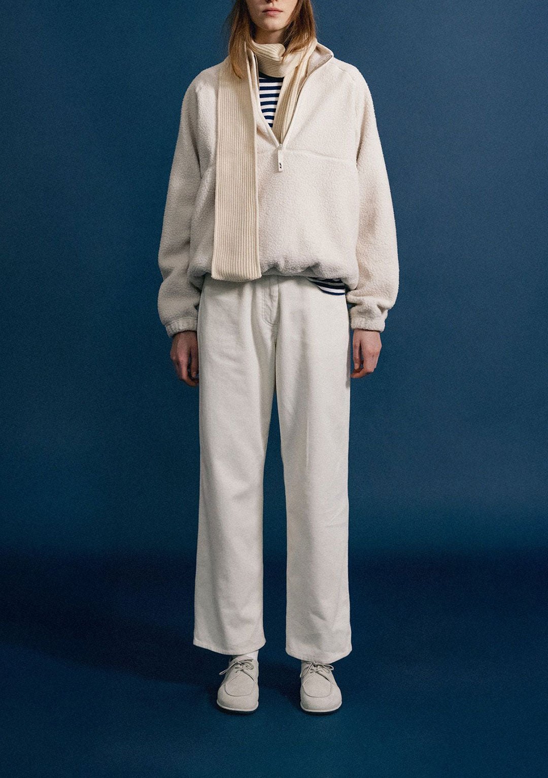 NOTHING WRITTEN WOOLY FLEECE PULLOVER IVORY