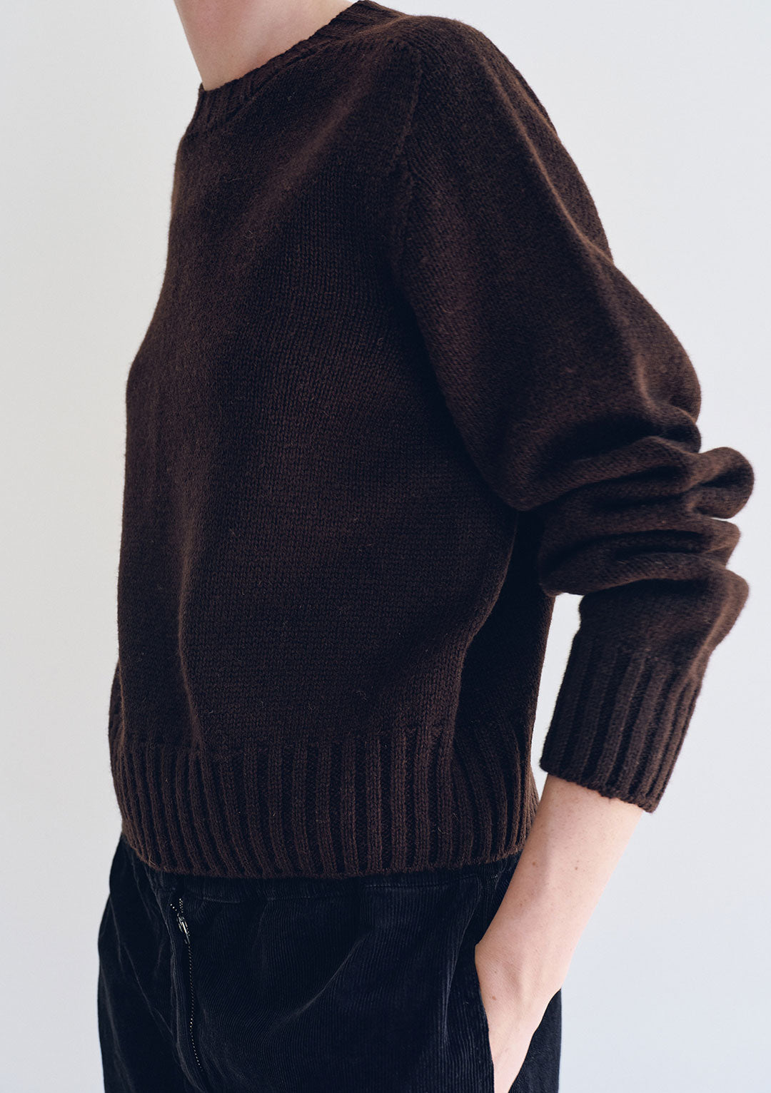 NOTHING WRITTEN BUNNY WOOL PULLOVER KNIT DARK BROWN