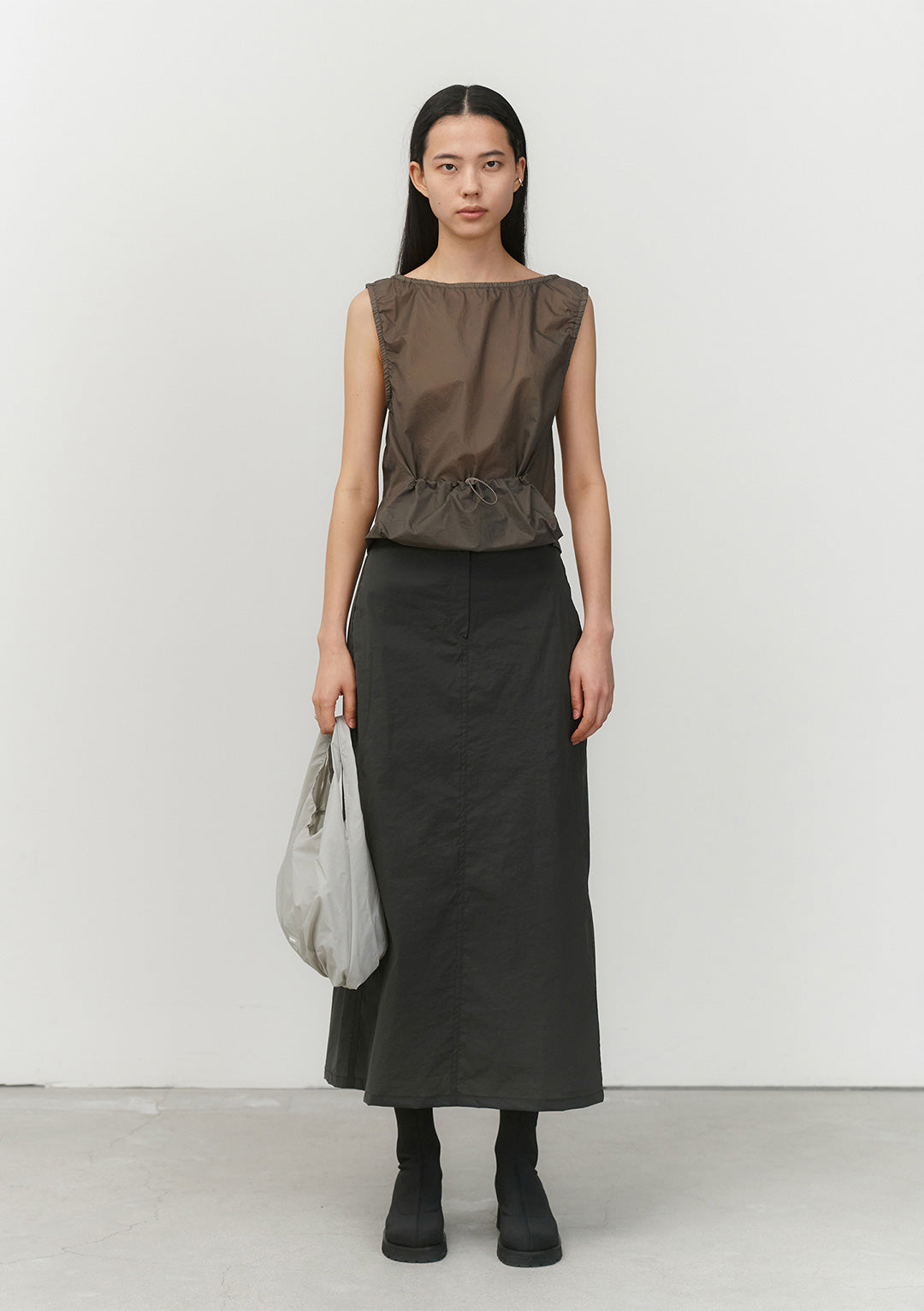 AMOMENTO SHEER LONG SKIRT