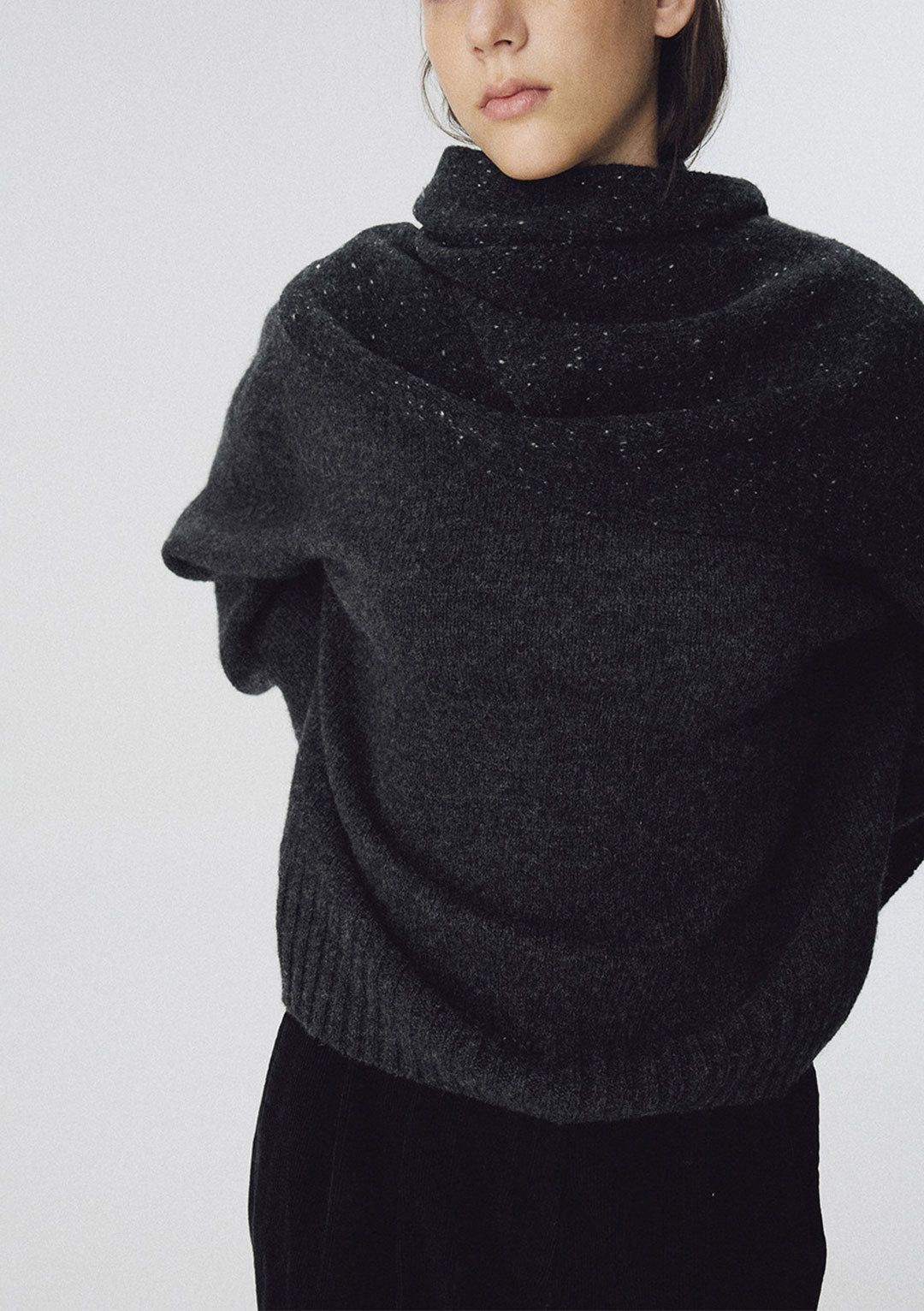 NOTHING WRITTEN NEP YARN MIXED MUFFLER CHARCOAL