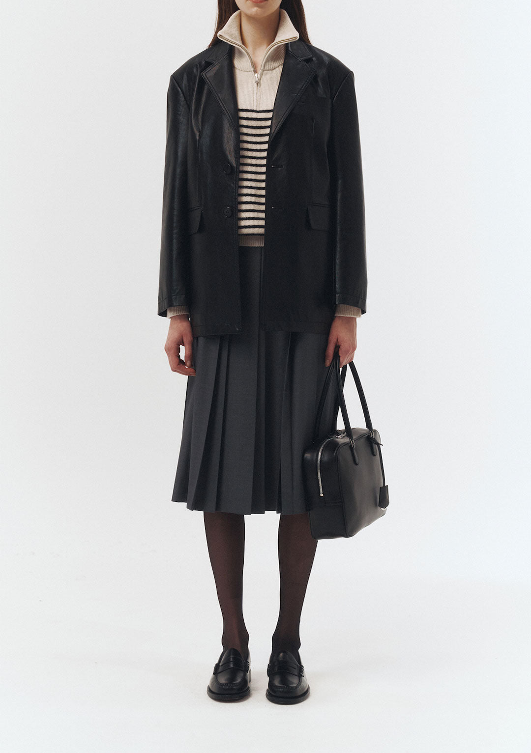 DUNST Unisex Half Zip-Up Stripe Knit