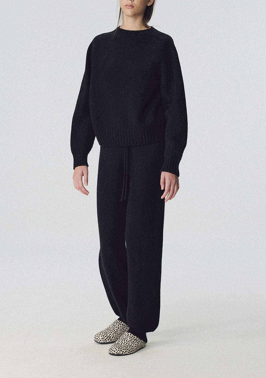 NOTHING WRITTEN BUNNY WOOL PULLOVER KNIT BLACK