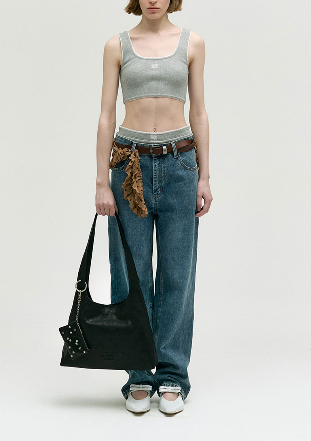 MARGESHERWOOD Halter Hobo Large Choco Brown Suede | Bags