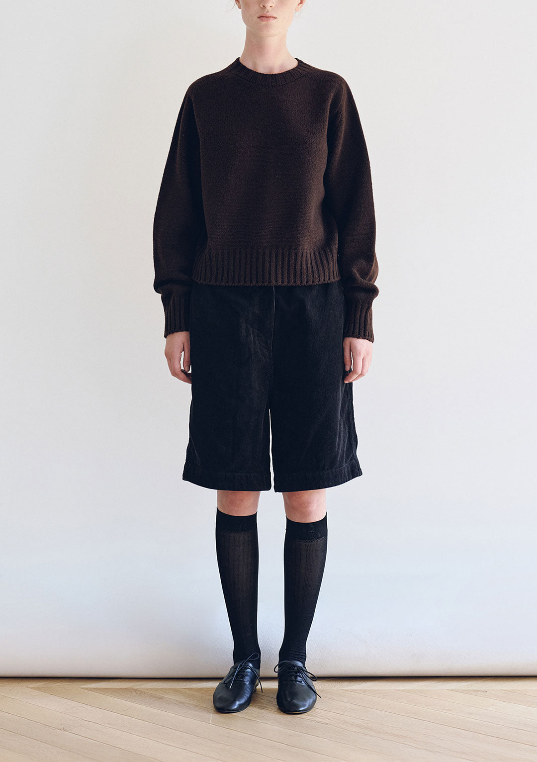 NOTHING WRITTEN BUNNY WOOL PULLOVER KNIT DARK BROWN