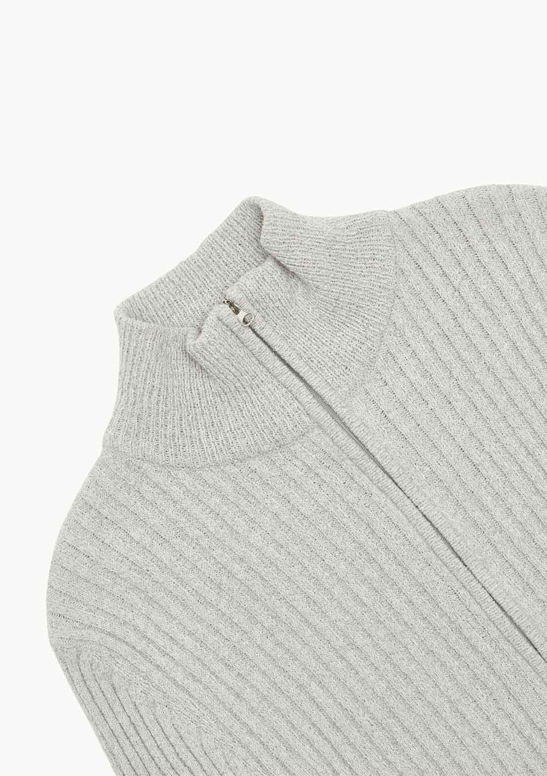 AMOMENTO HALF NECK ZIP-UP CARDIGAN