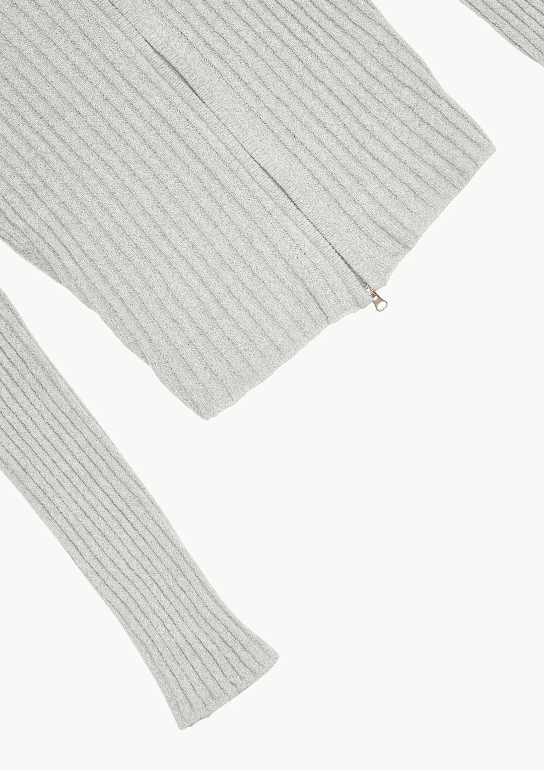 AMOMENTO HALF NECK ZIP-UP CARDIGAN