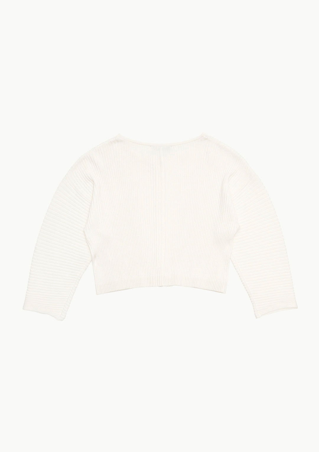 AMOMENTO RIBBED CROP ZIP-UP CARDIGAN