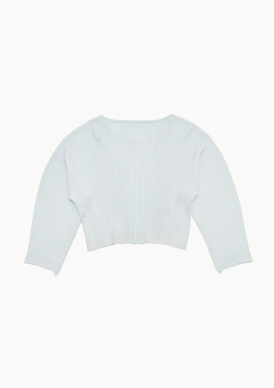 AMOMENTO RIBBED CROP ZIP-UP CARDIGAN