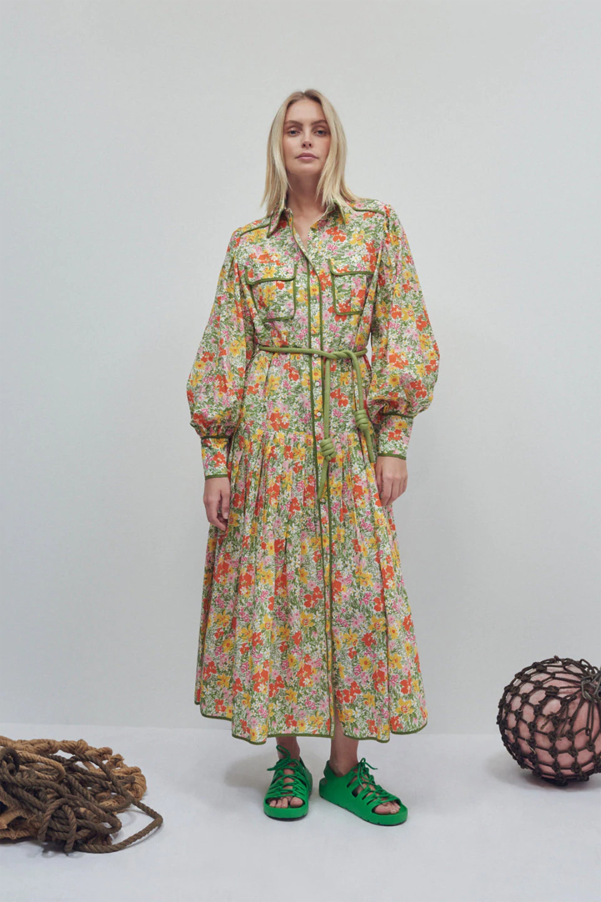 ALÉMAIS CABANA MIDI SHIRTDRESS