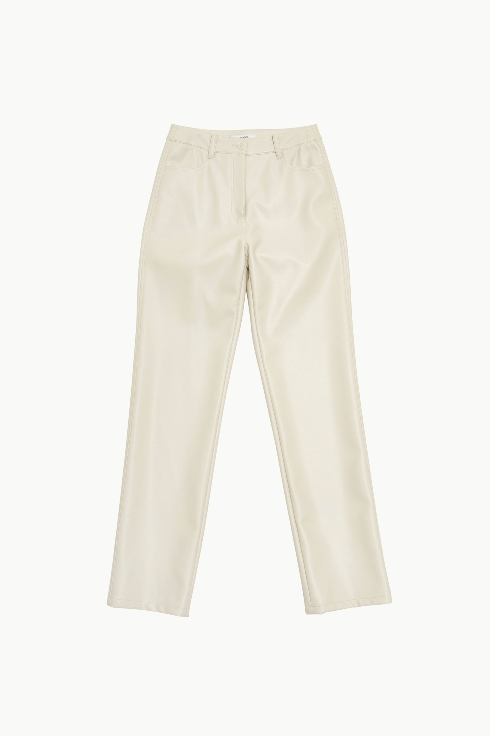 AMOMENTO VEGAN LEATHER STRAIGHT PANTS