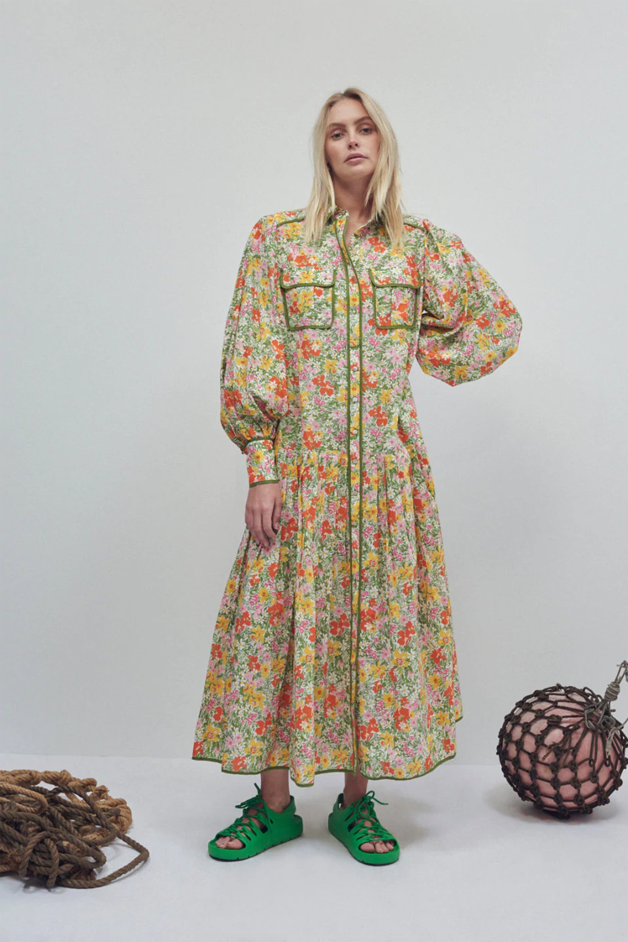 ALÉMAIS CABANA MIDI SHIRTDRESS