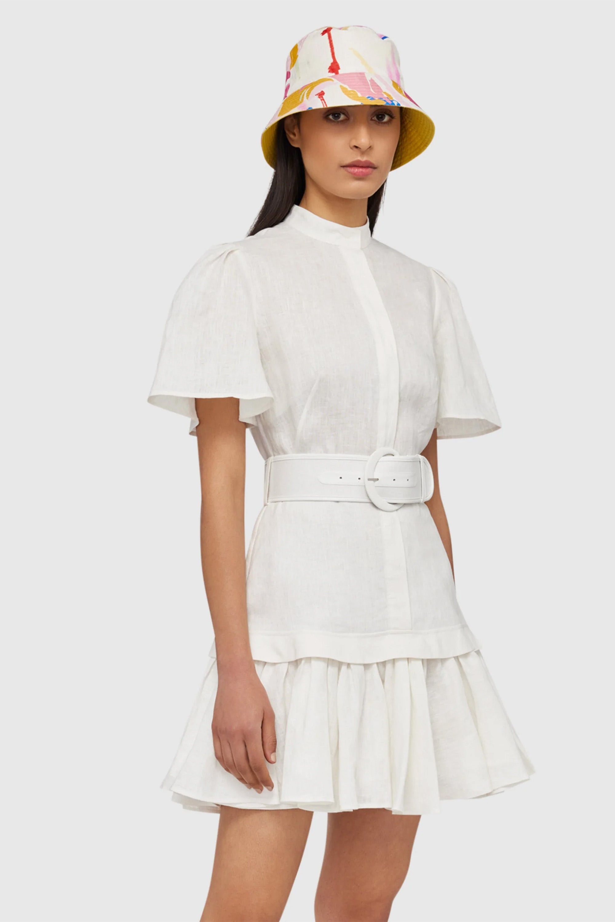 LEO LIN LUMINOUS LINEN SHIRT DRESS