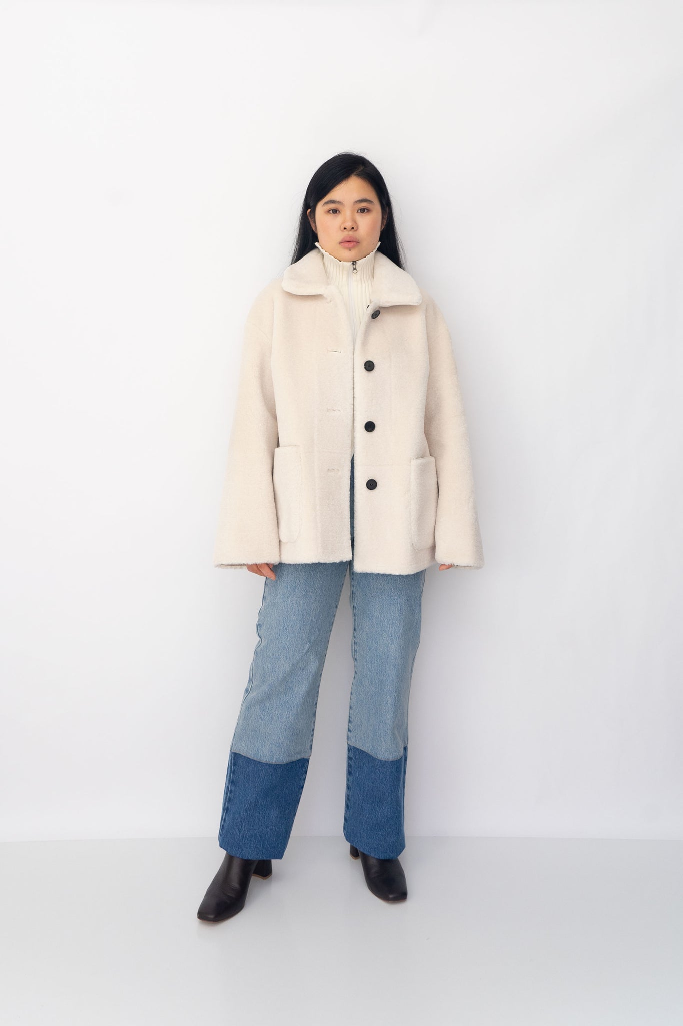 DRAE BALM FAUX SHEARLING JACKET