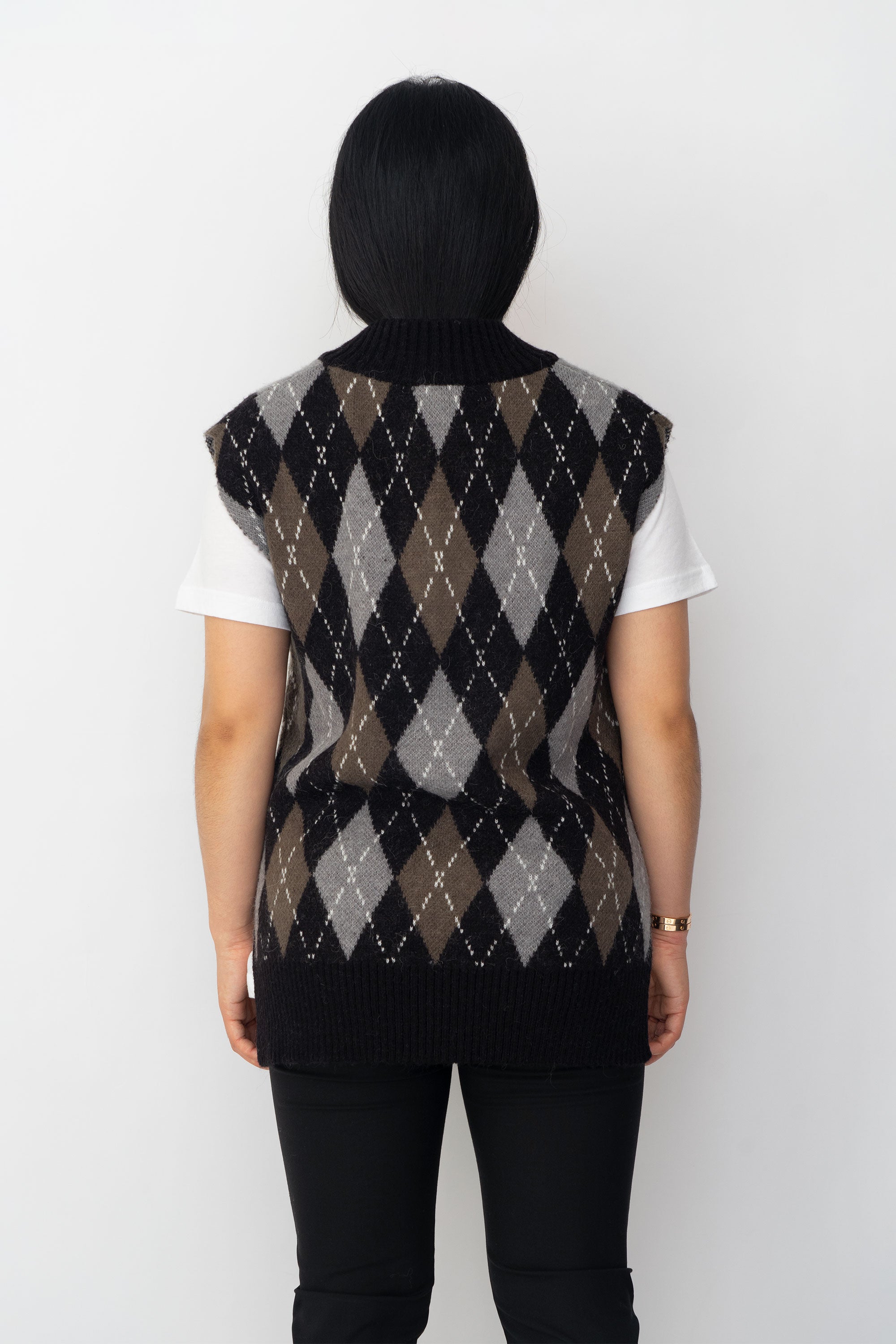 DRAE ARGYLE KNIT VEST