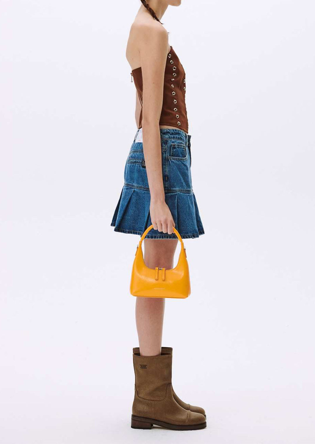 MARGE SHERWOOD HOBO MINI + STRAP APRICOT CRINKLE