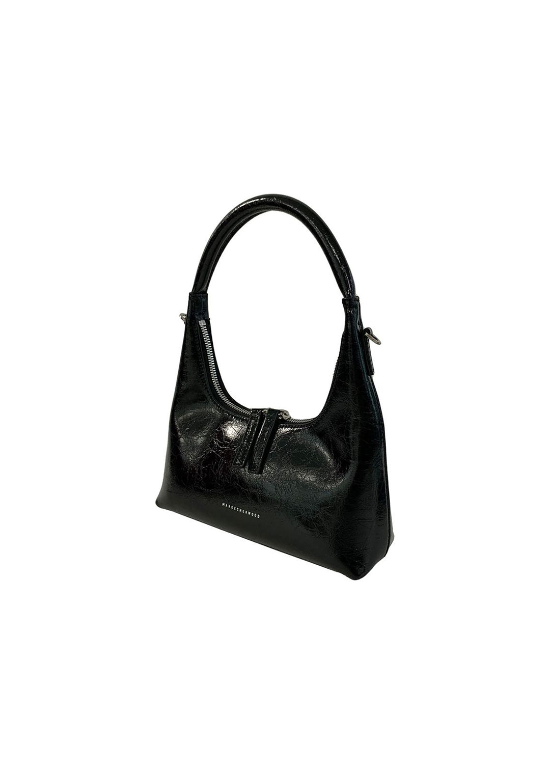 MARGESHERWOOD HOBO MINI + STRAP BLACK CRINKLE